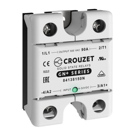 CROUZET SSR, 1 Phase, Panel Mount, 90A, IN 4-32 VDC, OUT 500 VAC, Zero Cross 84138150N